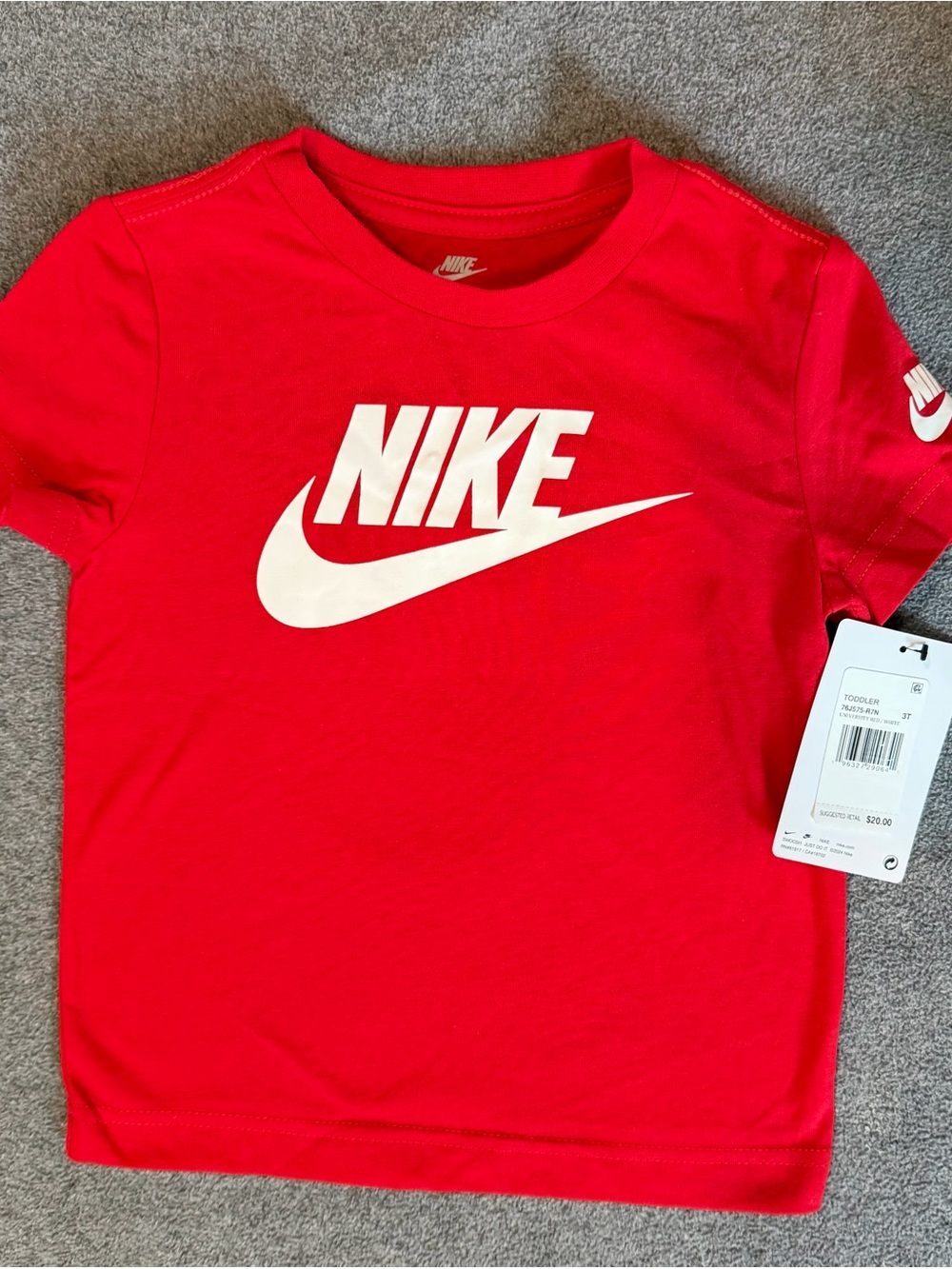 Nike Kids Red Tee with White Swoosh